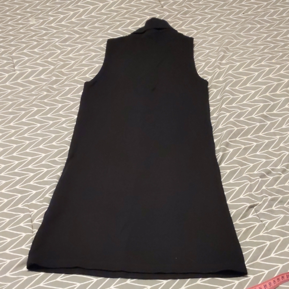 Black Sleeveless Polo Dress with Orange T Logo - Picture 7 of 8